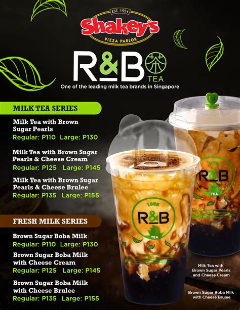 R and b tea - “All the great drink selections of R& B Tea paired with some of the best Korean hotdogs I've had to date! ” in 5 reviews “ I opted for taro milk tea with boba, 1/2 ice and 50 % sweetness. ” in 3 reviews 